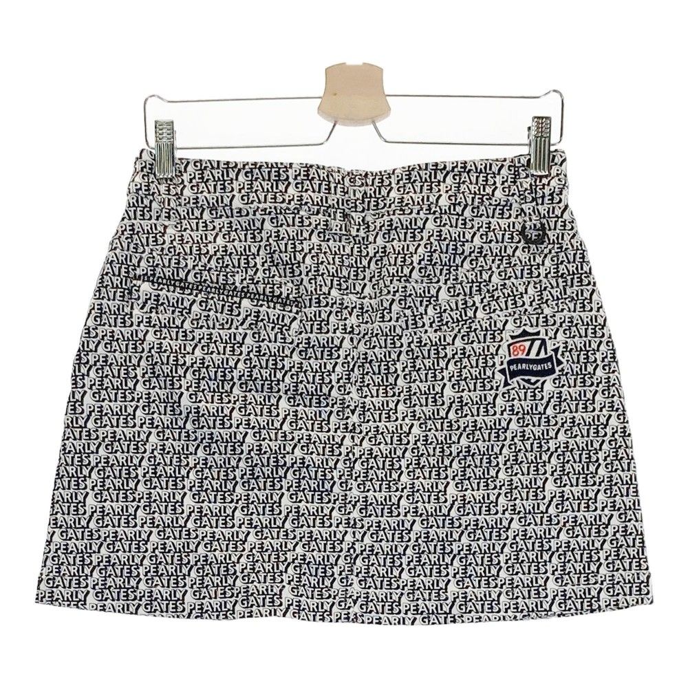 サイズ 1 PEARLY GATES パーリーゲイツ モデル コットン混 ストレッチスカート 総柄 ホワイト系 ゴルフウェア レディース ストスト