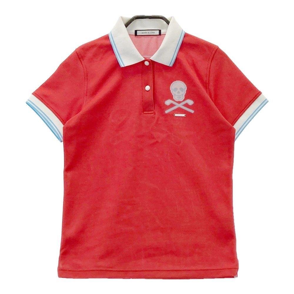 サイズ 36 MARK-LONA マークアンドロナ 半袖ポロシャツ レッド系 ゴルフウェア レディース ストスト