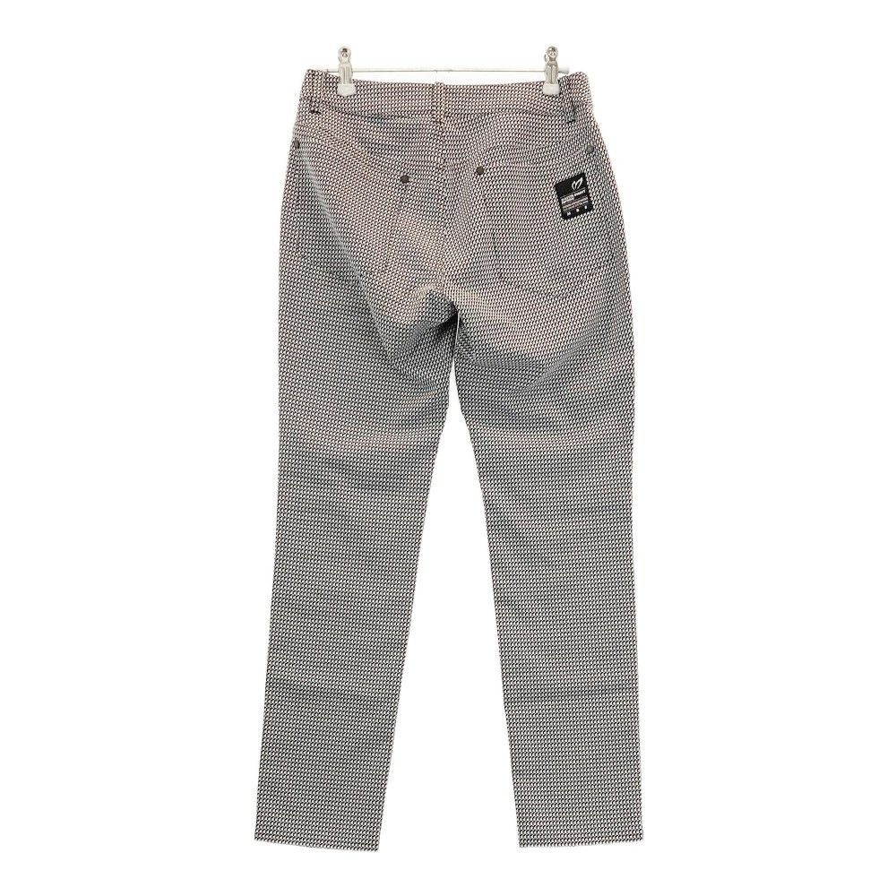 サイズ 0 MASTER BUNNY EDITION マスターバニーエディション モデル ストレッチパンツ ロゴ刺繍 総柄 ブラック系 ゴルフウェア レディース ストスト