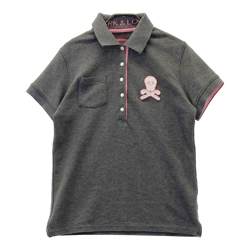 サイズ L MARK LONA マークアンドロナ 半袖ポロシャツ スカル グレー系 ゴルフウェア レディース ストスト