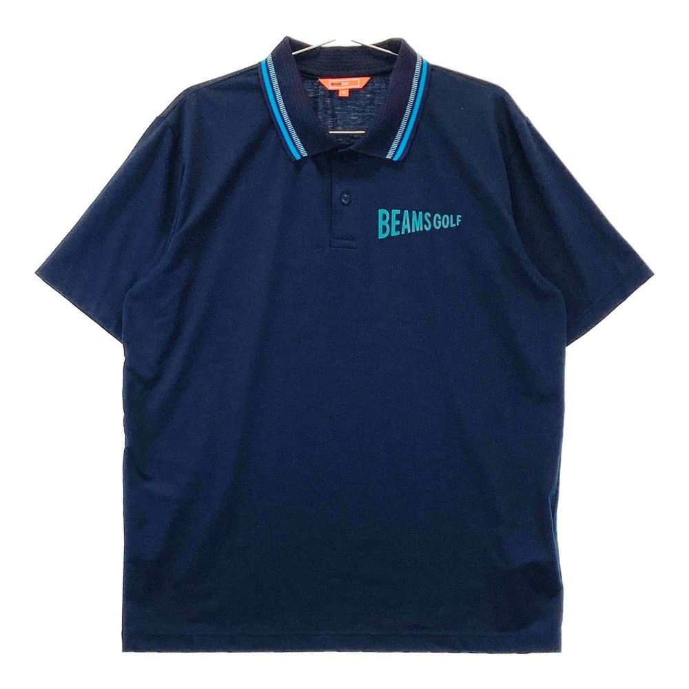サイズ M BEAMS GOLF ビームスゴルフ モデル 半袖ポロシャツ ネイビー系 ゴルフウェア メンズ ストスト