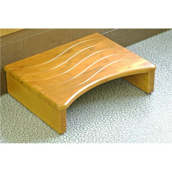 玄関床/玄関台  木製 アジャスター付き 靴収納可 ブラウン 