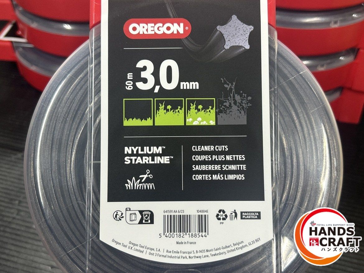 OREGON ナイロンコード 60ｍ×3.0ｍｍ ナイリウムスターライン セット