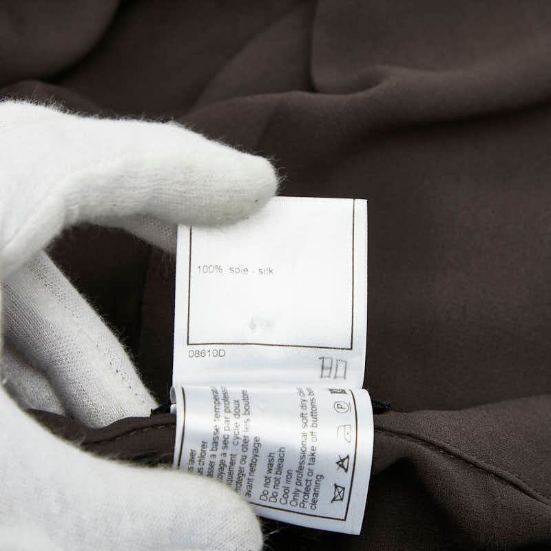 セール中 シャネル センターシームパンツ サイズ34 ブラウン シルク