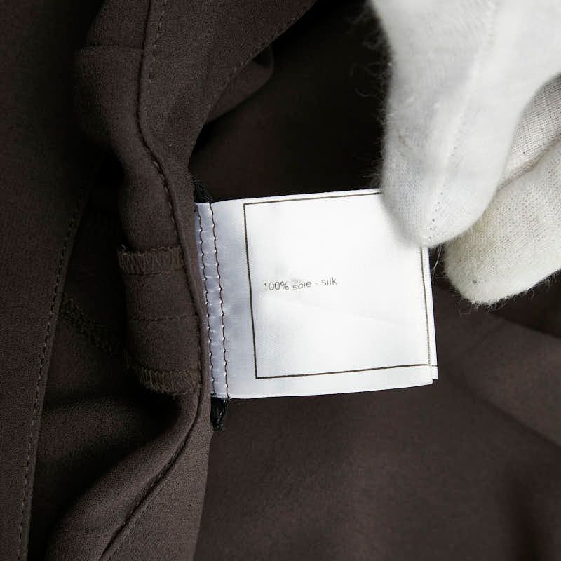 セール中 シャネル センターシームパンツ サイズ34 ブラウン シルク