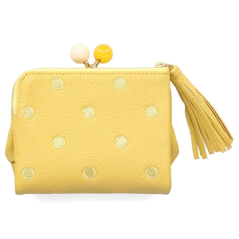 ペルケ アクリル玉がま口2つ折り財布