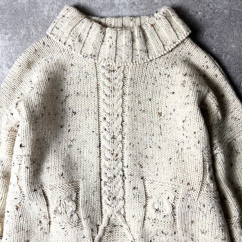 アイルランド製 aran crafts タートルネック ウール フィッシャーマン
