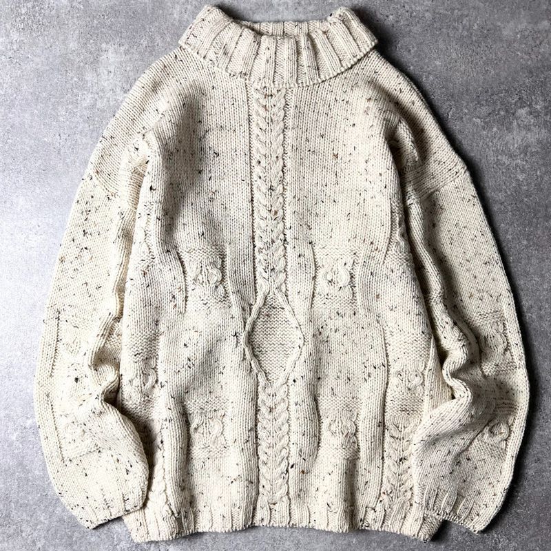 アイルランド製 aran crafts タートルネック ウール フィッシャーマン