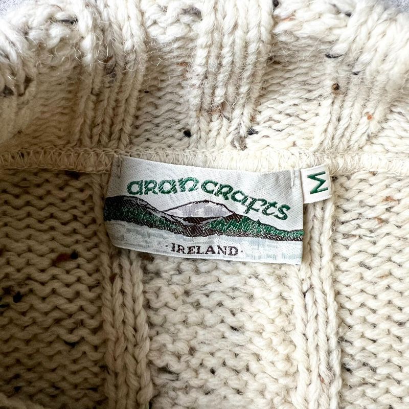 アイルランド製 aran crafts タートルネック ウール フィッシャーマン