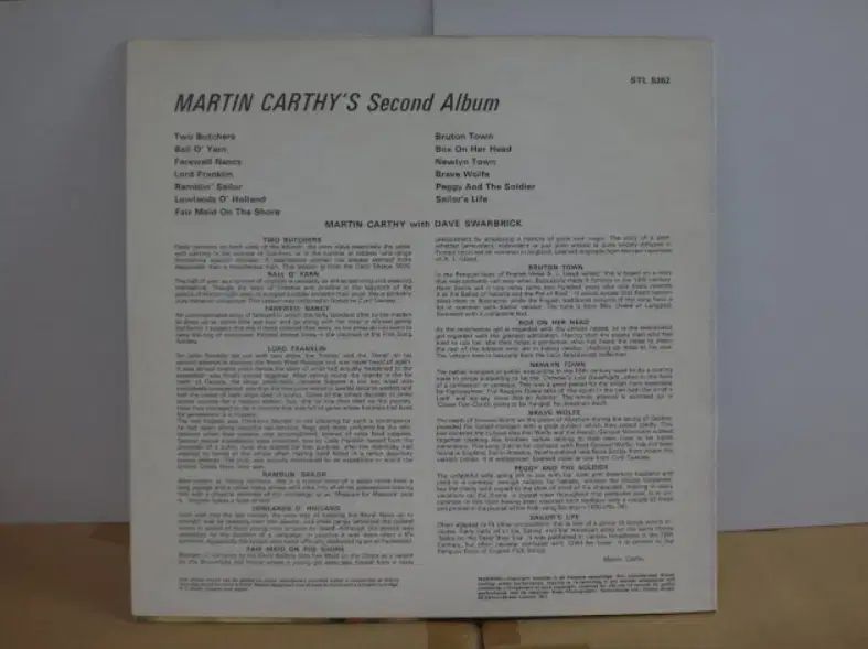 UK LP Martin Carthy ー 1966 年 早い Folk