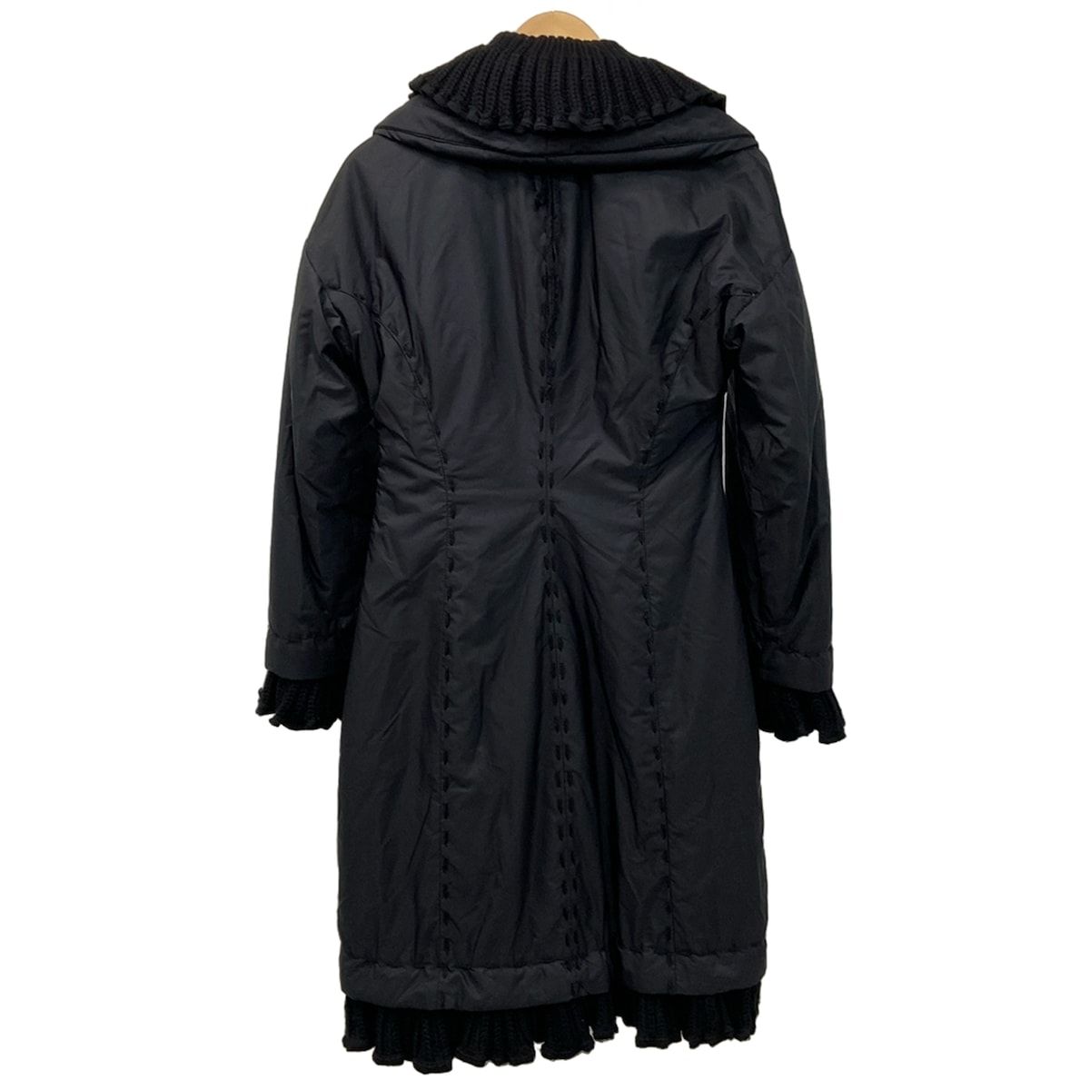 エルマノシェルビーノ　レース　コート　ロングブルゾン　黒　ポリエステル　38 ERMANNO SCERVINO(エルマノシェルビーノ) コート サイズ40 M