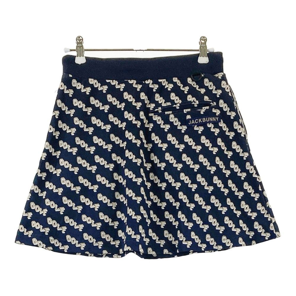 サイズ 0 JACK BUNNY ジャックバニー 2025年モデル インナー付フ スカート 総柄 GOLF ネイビー系 ゴルフウェア レディース ストスト