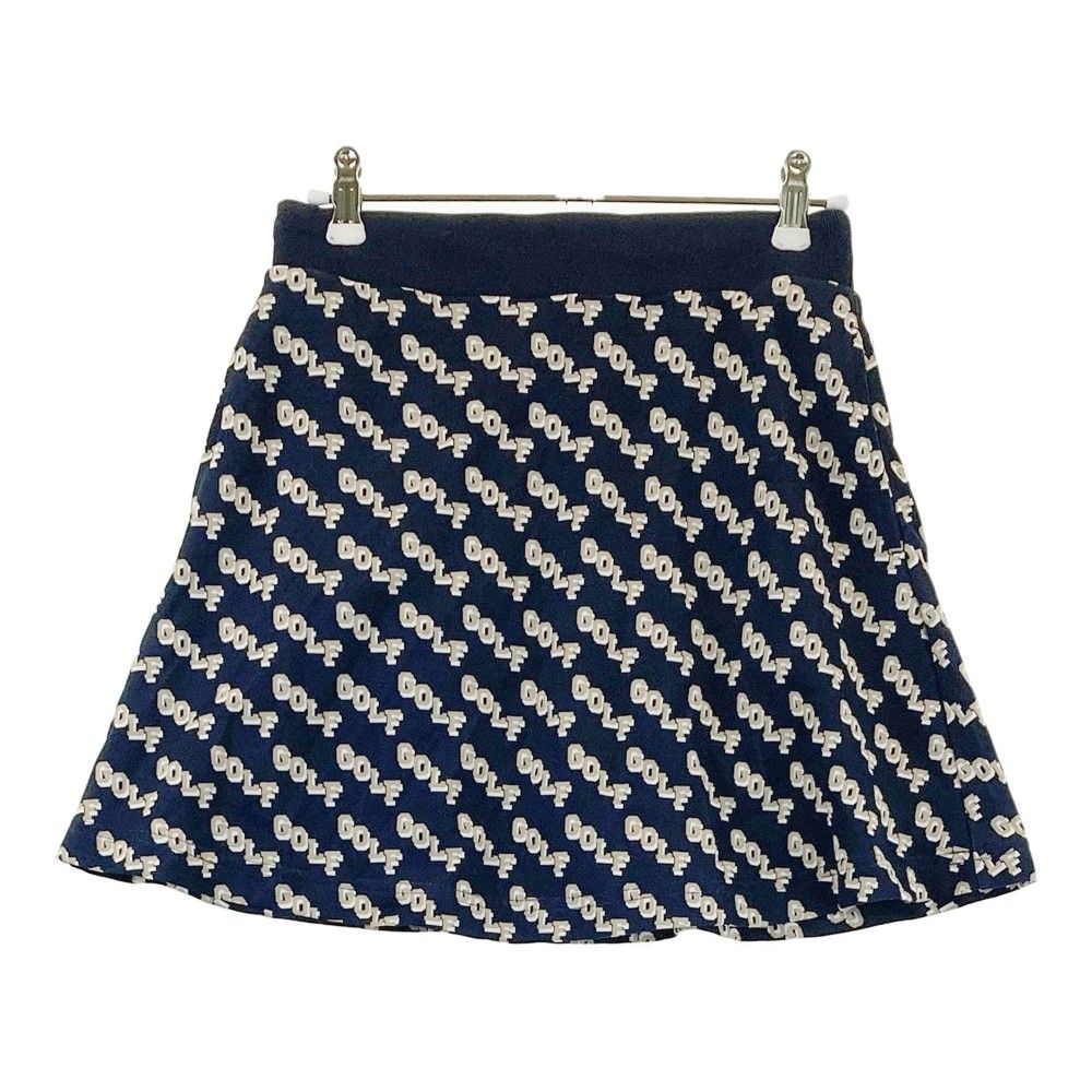 サイズ 0 JACK BUNNY ジャックバニー モデル インナー付フ スカート 総柄 GOLF ネイビー系 ゴルフウェア レディース ストスト