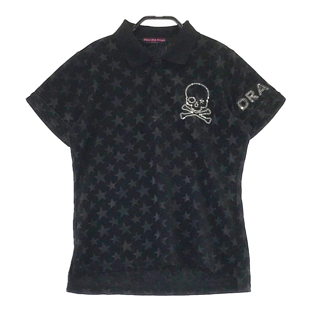 【未使用】ダンスウィズドラゴン メンズポロシャツ サイズ3 ミニオンコラボ ダンスウィズドラゴン×ミニオンコラボ 半袖ポロシャツ ブラック 3 未