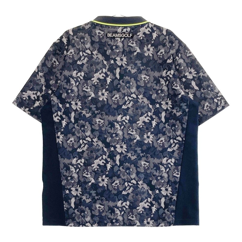サイズ XL BEAMS GOLF ビームスゴルフ モデル 半袖ポロシャツ 花柄 グレー系 ゴルフウェア メンズ ストスト