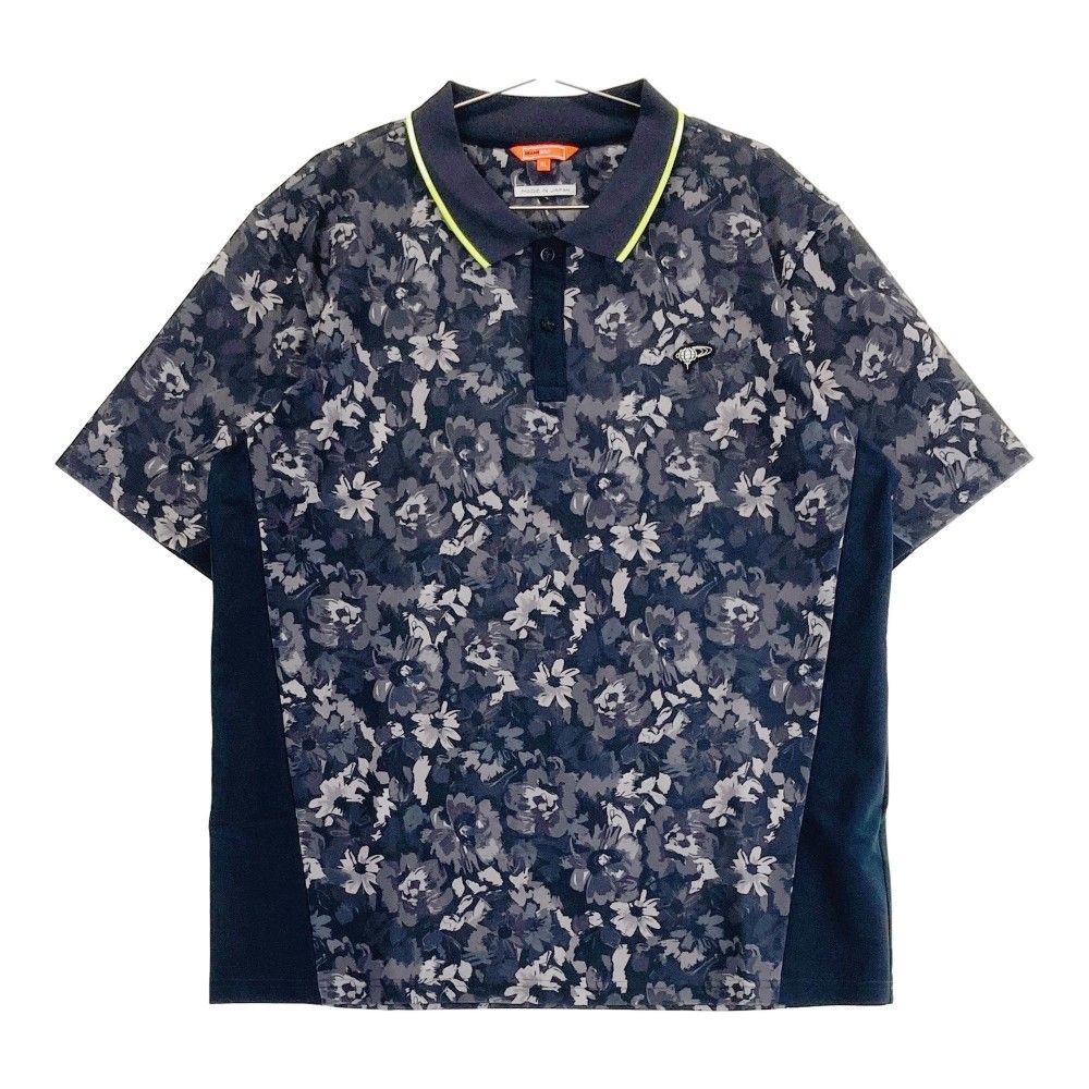 サイズ XL BEAMS GOLF ビームスゴルフ 2025年モデル 半袖ポロシャツ 花柄 グレー系 ゴルフウェア メンズ ストスト