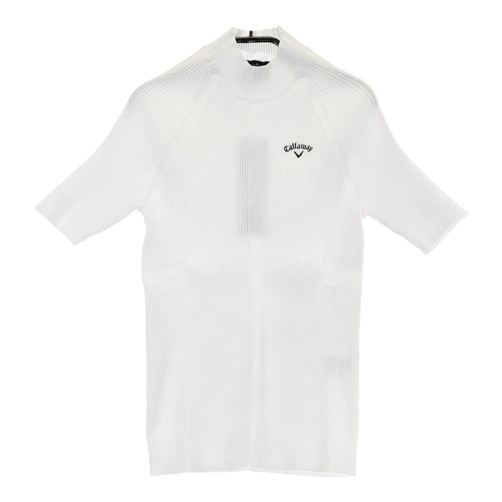 サイズ L キャロウェイ モデル ハイネック 半袖 ニットセーター ホワイト系 ゴルフウェア レディース ストスト