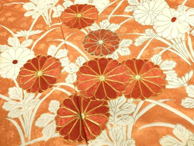 平和屋着物□豪華振袖 駒刺繍 枝菊文 暈し染め 金彩 正絹 逸品