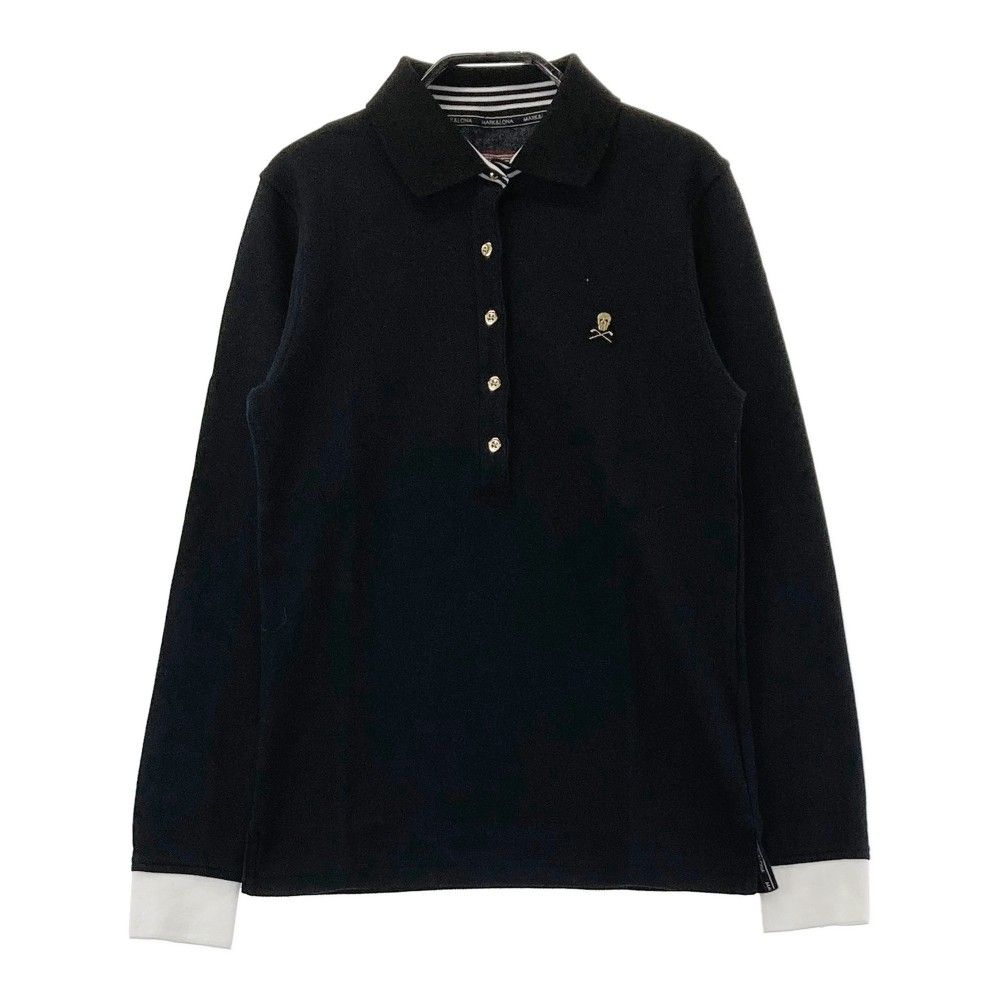 サイズ S MARK LONA マークアンドロナ 長袖ポロシャツ ブラック系 ゴルフウェア レディース ストスト