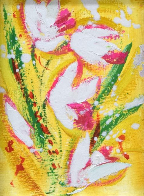 西村 計雄「花」油絵（縦13×横9.2cm）「一枚の繪」で活躍 共和町に記念