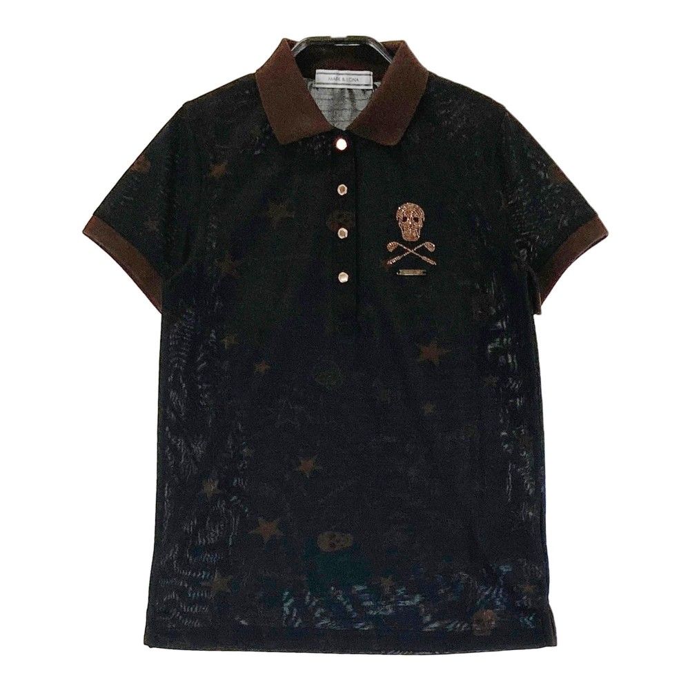 サイズ：S MARK&LONA マークアンドロナ 半袖ポロシャツ スカル 総柄