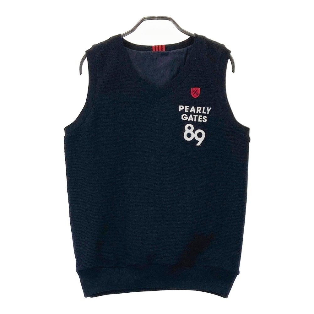 サイズ 1 PEARLY GATES パーリーゲイツ モデル リバーシブル 切替 ニットベスト ネイビー系 ゴルフウェア レディース ストスト