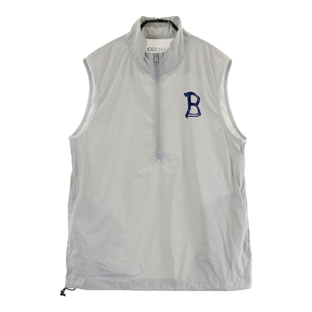 サイズ L BEAMS GOLF ビームスゴルフ モデル ハーフジップ ナイロンベスト グレー系 ゴルフウェア メンズ ストスト