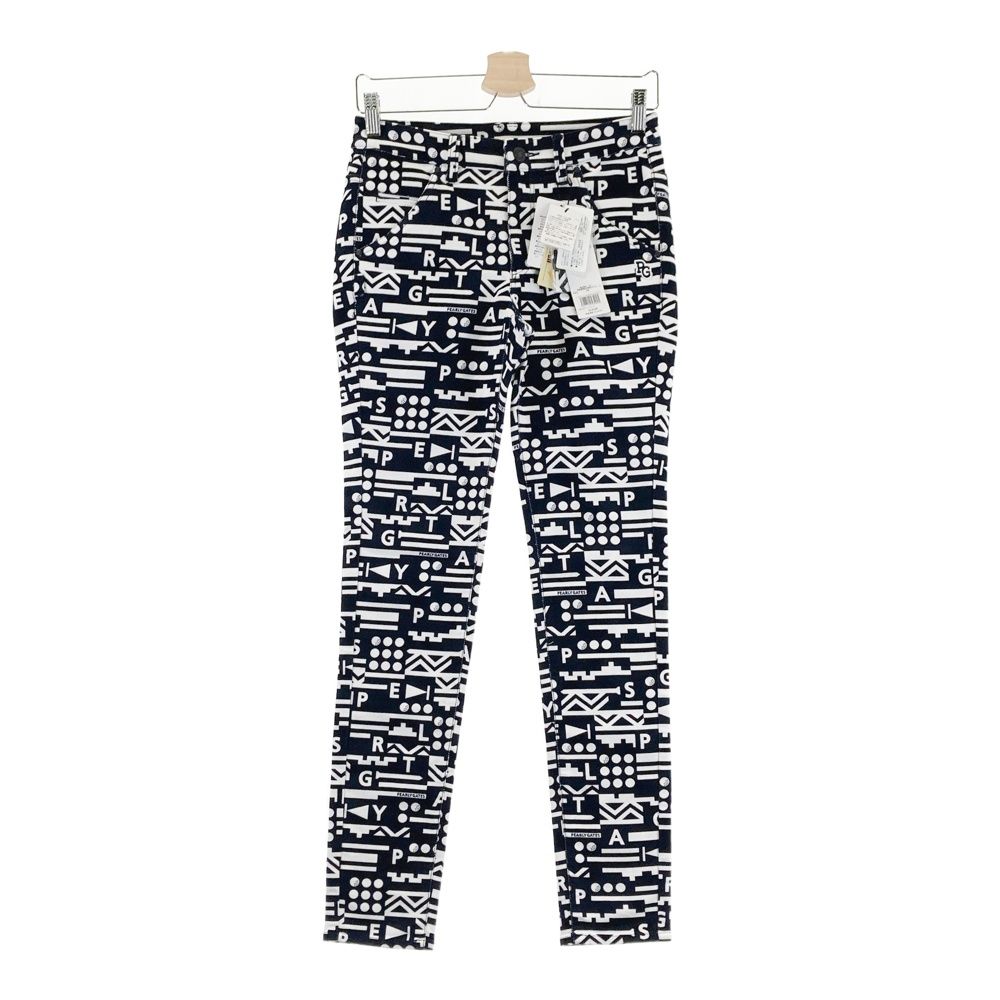 サイズ 0 PEARLY GATES パーリーゲイツ 055-2231114 ストレッチパンツ 総柄 ネイビー系 ゴルフウェア レディース ストスト