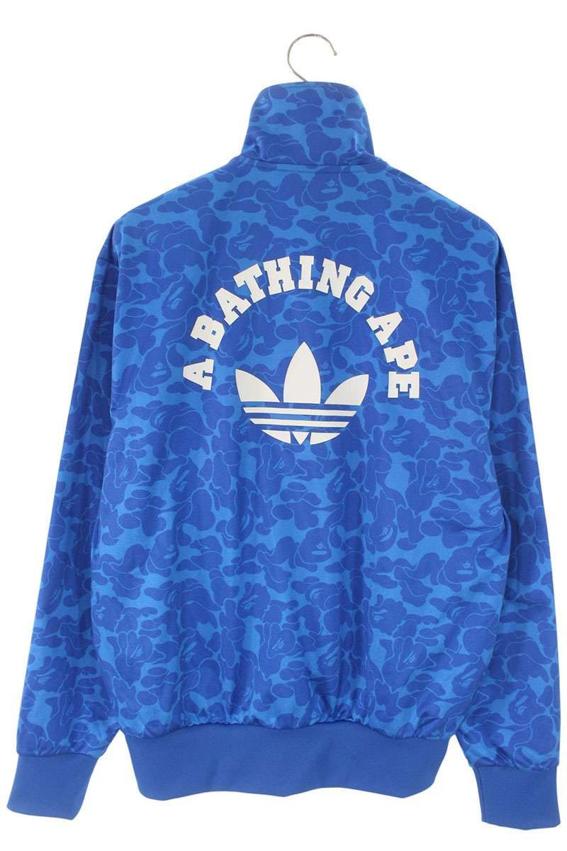 アディダス アベイシングエイプ ベイプ FB ジャージ ショックブルー 2XL アベイシングエイプ ×アディダス adidas FIREBIRD TRACK TOP 総柄ロゴ