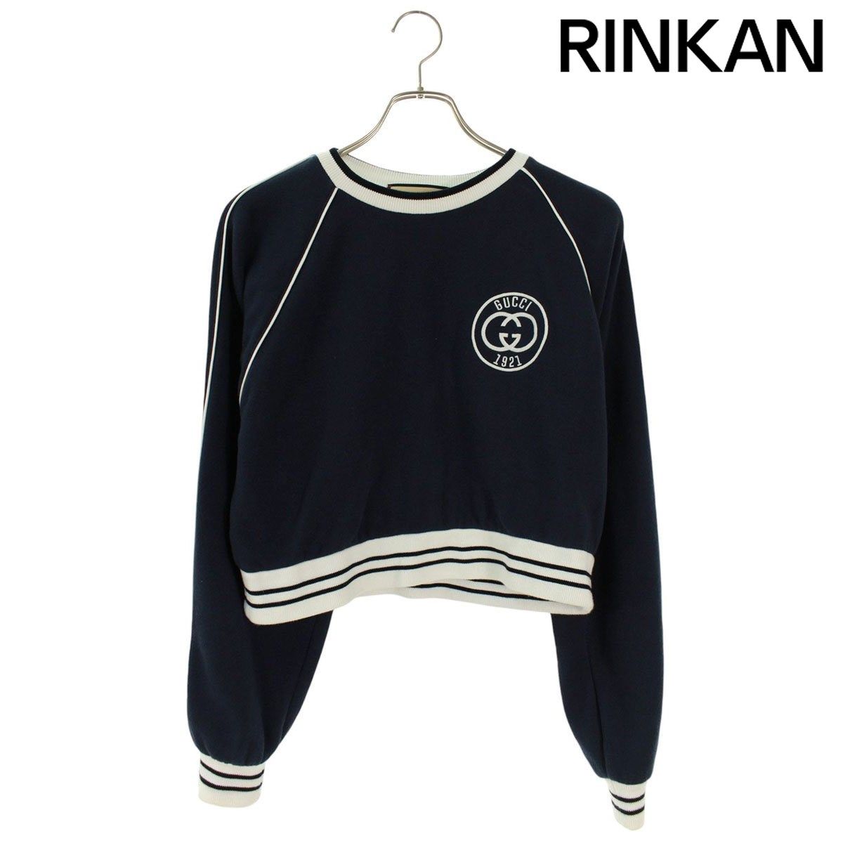 グッチ 756600 XJFV7 クロップド丈ロゴ刺繍スウェット レディース XS