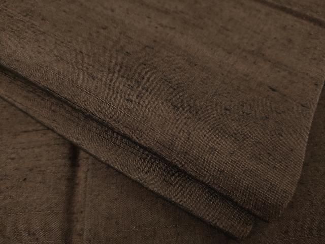 平和屋着物●男性 紬 色無地 黒鳶色 正絹 ck