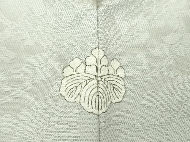 平和屋着物●上質な色無地　牡丹唐草　灰青色　正絹　逸品　DABA1155ps 平和屋着物○上質な色無地 牡丹唐草 灰青色 正絹 逸品 DABA1155ps