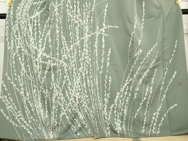 平和屋着物●京友禅作家　山科春宣　訪問着　手描き　枝葉文　正絹　逸品　AABD6245cs 平和屋着物○京友禅作家 山科春宣 訪問着 手描き 枝葉文 正絹 逸品