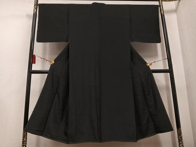 平和屋着物●男性 紬 色無地 蝋色 正絹 ph