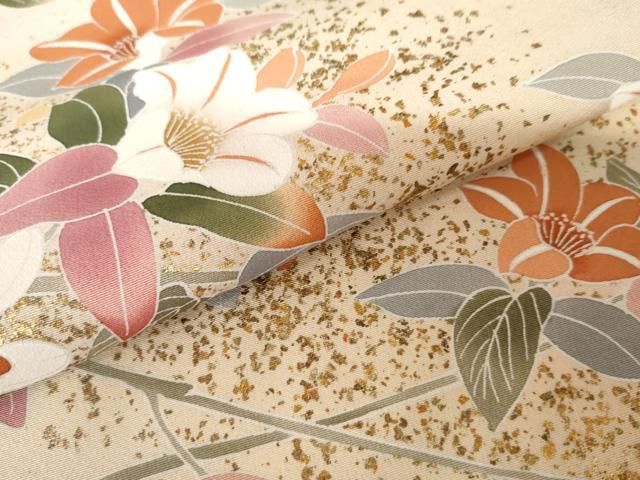 平和屋着物○訪問着 友禅 枝花文 暈し染め 金彩 正絹 逸品 AABD6332cs