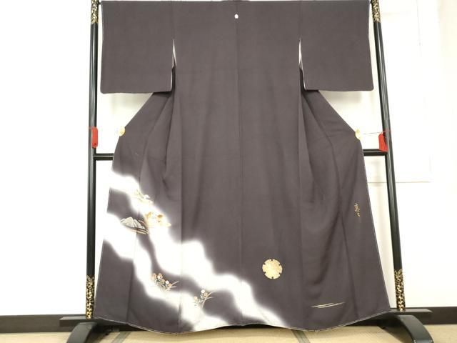 平和屋着物○京友禅の第一人者 松井青々 訪問着 鴛鴦 雪輪草花文 暈し