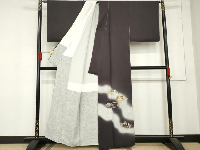 平和屋着物○京友禅の第一人者 松井青々 訪問着 鴛鴦 雪輪草花文 暈し