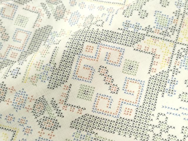 平和屋着物○本場大島紬 白大島 7マルキ 吉祥文 正絹 逸品 CAAZ3712yc