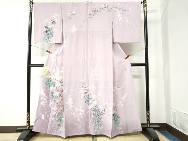 平和屋着物●本加賀友禅作家　渡辺伸　訪問着　草花文　暈し染め　西武百貨店扱い　正絹　逸品　CAAZ3662yc 平和屋着物○本加賀友禅作家 渡辺伸 訪問着 草花文 暈し染め 西武