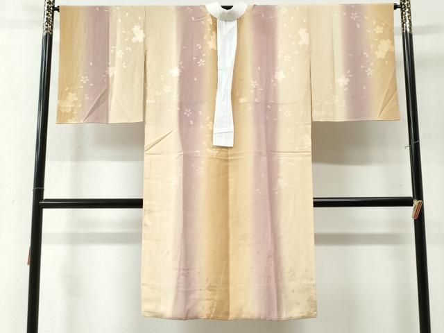 平和屋着物○長襦袢 袷 舞桜地紋 暈し染め さが美扱い 正絹 逸品