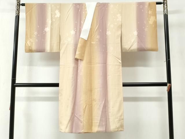 平和屋着物 長襦袢 袷 舞桜地紋 暈し染め さが美扱い 正絹 yc