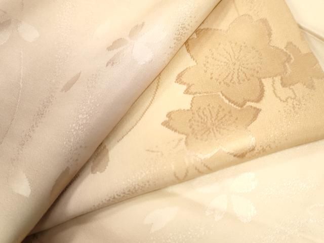 平和屋着物●長襦袢　袷　舞桜地紋　暈し染め　さが美扱い　正絹　逸品　CAAZ3691yc 平和屋着物○長襦袢 袷 舞桜地紋 暈し染め さが美扱い 正絹 逸品