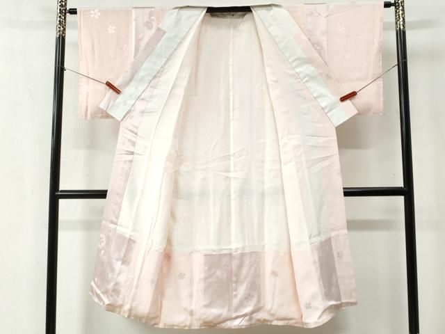 平和屋着物●長襦袢　舞桜地紋　暈し染め　正絹　逸品　CAAZ3693yc 平和屋着物○長襦袢 舞桜地紋 暈し染め 正絹 逸品 CAAZ3693yc