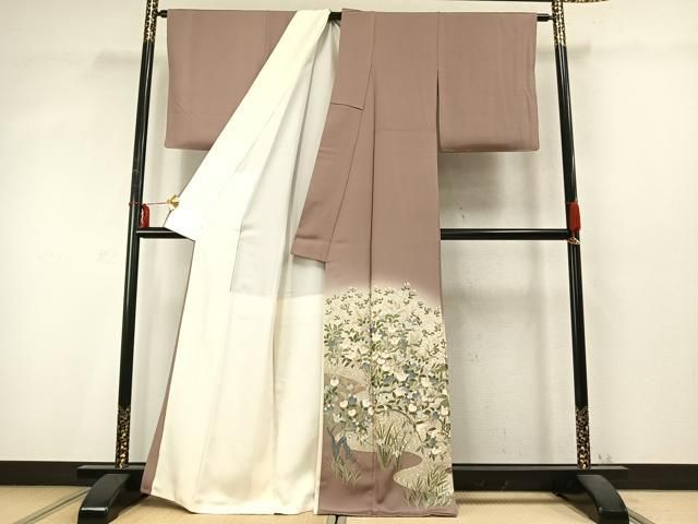 平和屋着物 豪華色留袖 駒刺繍 草花文 暈し染め 金彩 正絹 fy