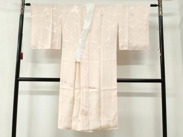 平和屋着物 長襦袢 袷 草花地紋 正絹 yc