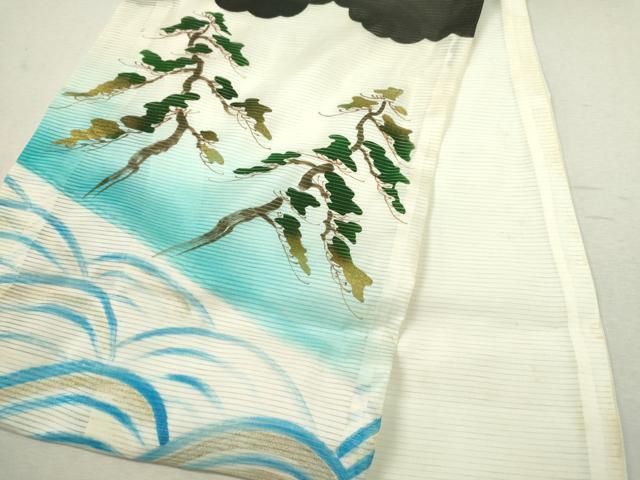 男の子 祝着 産着 初着 のしめ お宮参り 平和屋着物＊夏物 絽 駒刺繍 平和屋着物[]お宮参り 鷹 龍 手描き 地紙人物 鷲 狛