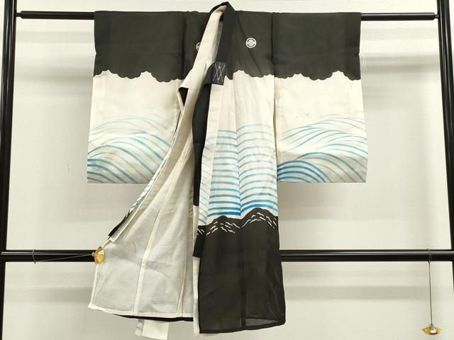 男の子 祝着 産着 初着 のしめ お宮参り 平和屋着物＊夏物 絽 駒刺繍 平和屋着物[]お宮参り 鷹 龍 手描き 地紙人物 鷲 狛
