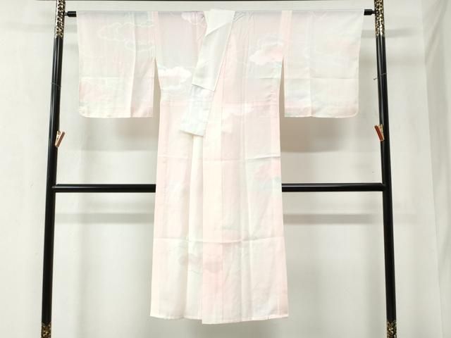 平和屋着物 長襦袢 単衣 雲取り地紋 暈し染め 正絹 yc