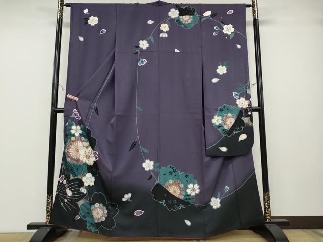 平和屋着物○豪華振袖 駒刺繍 舞桜文 暈し染め 金銀彩 正絹 逸品