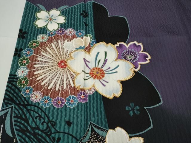 平和屋着物○豪華振袖 駒刺繍 舞桜文 暈し染め 金銀彩 正絹 逸品